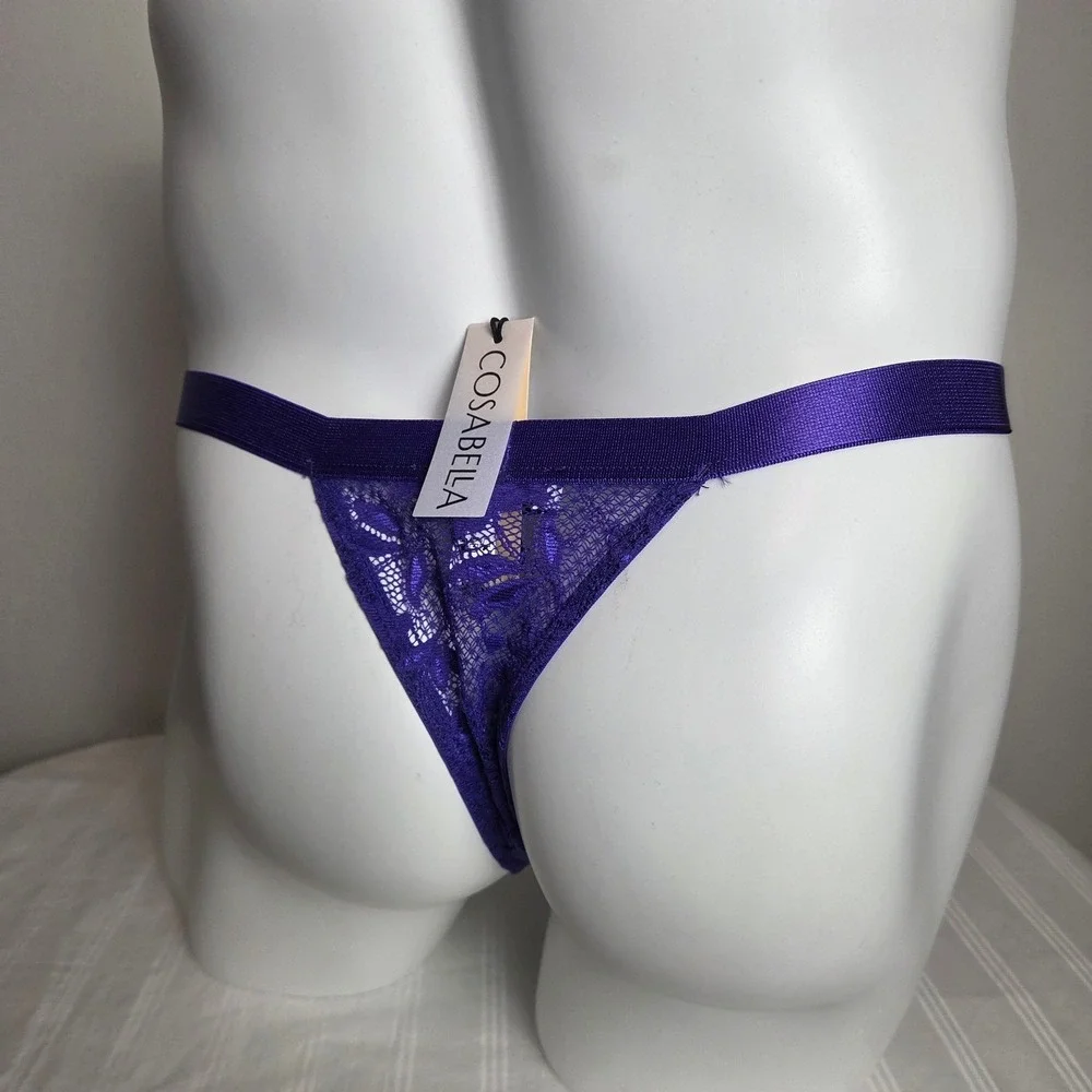 Cosabella Never Say Never Lace Thong Italian Lace Regular Waist Inclusive Fit